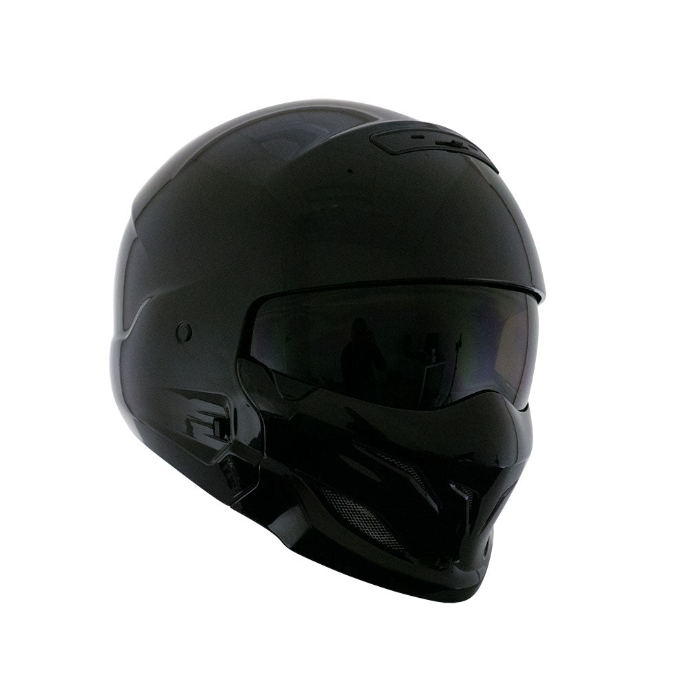 black motorcycle helmet full face